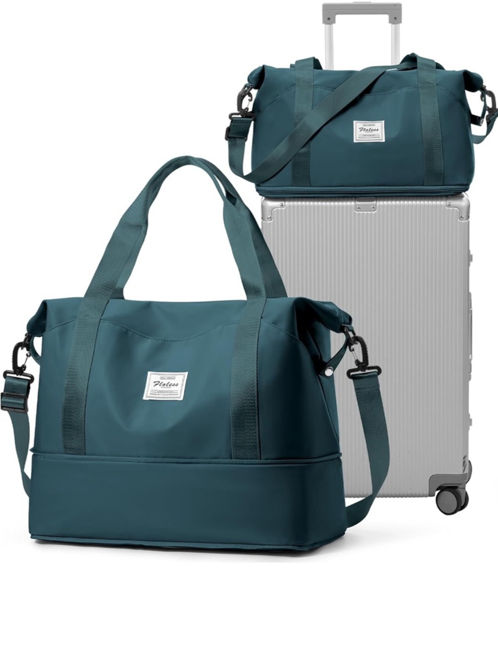 Teal Expandable Weekend Duffel Bag
